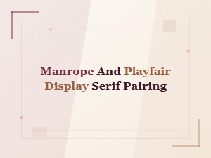 Manrope and Playfair Display: a Perfect Serif Font Pairing Guide